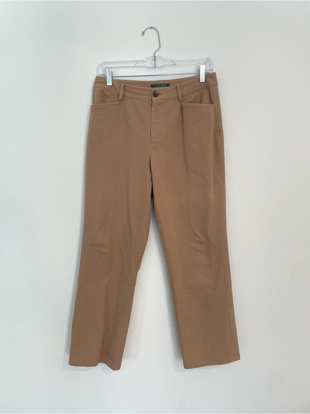 Lauren Ralph Lauren Women's Petite 6 Straight-Leg Chino Pants in Camel